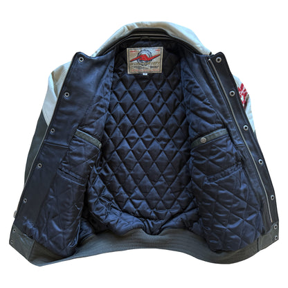 Avirex 'North West Wild Bears' Leather Varsity Jacket - S