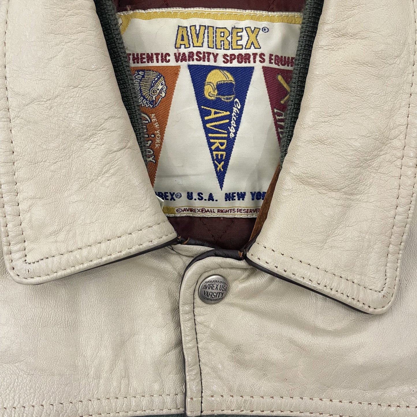 Avirex Wildbears Leather Varsity Jacket - S