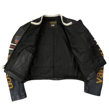 Vanson Leathers One Star Motorcycle Racer Jacket - S | Small, Red