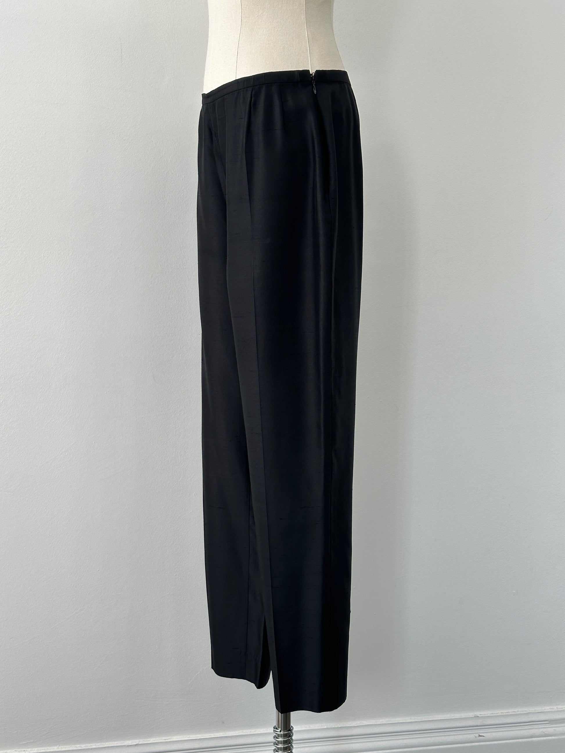 Max Mara 1990s Silk Straight Leg Trousers - W28