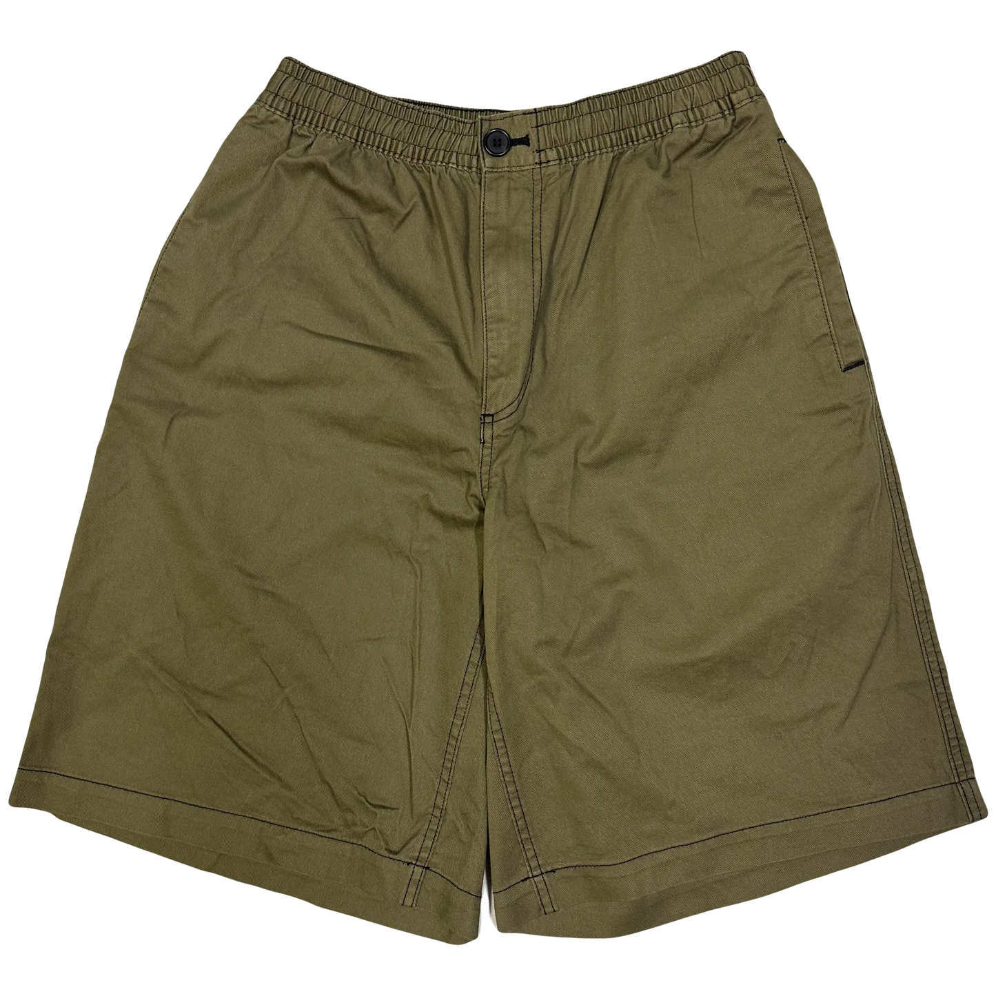 Uniqlo X Marni Wide Fit Shorts In Olive ( L ) - 1036 Emporium