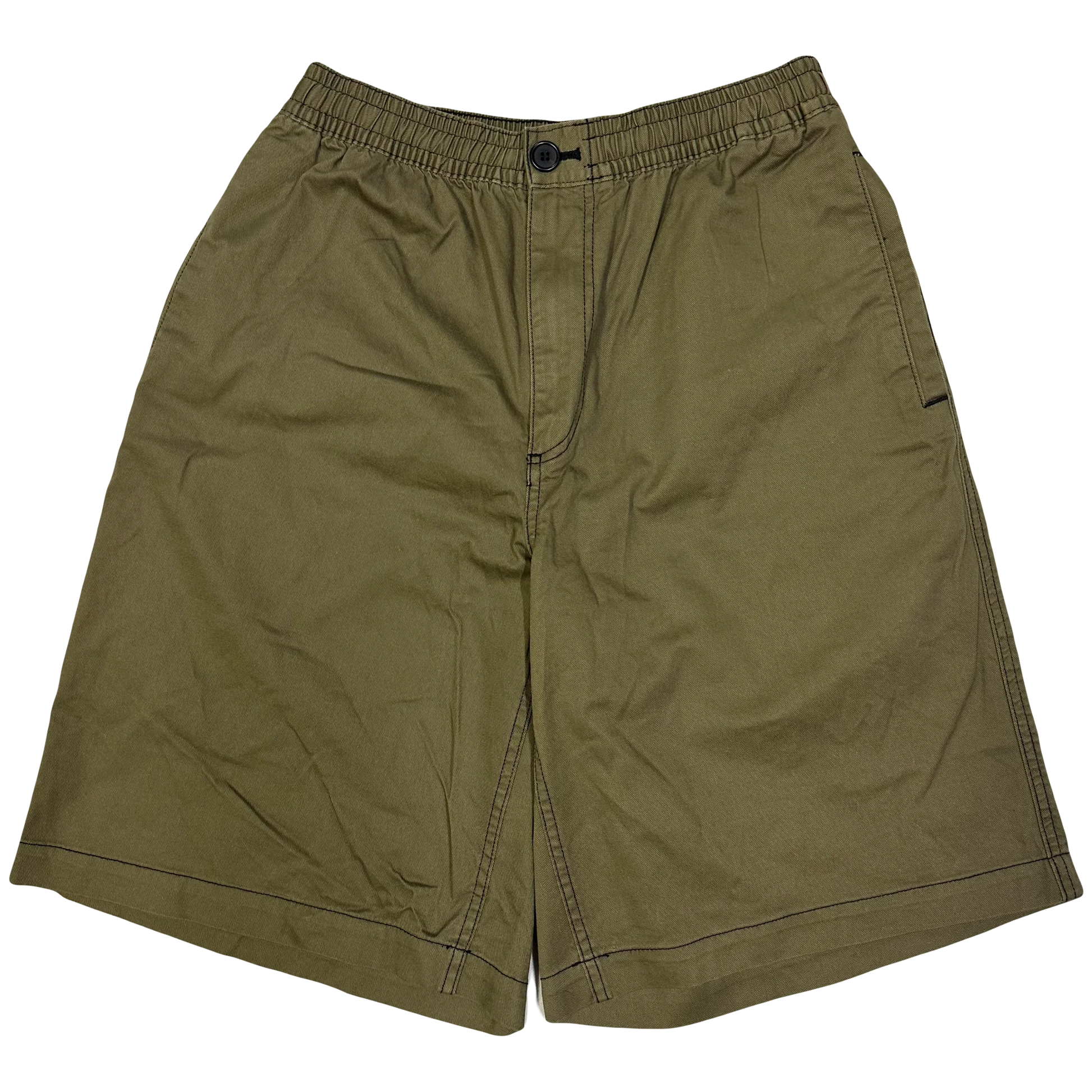 Uniqlo X Marni Wide Fit Shorts In Olive ( L ) - 1036 Emporium