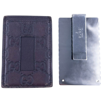 Vintage Gucci Monogram Leather Card Holder / Money CLip