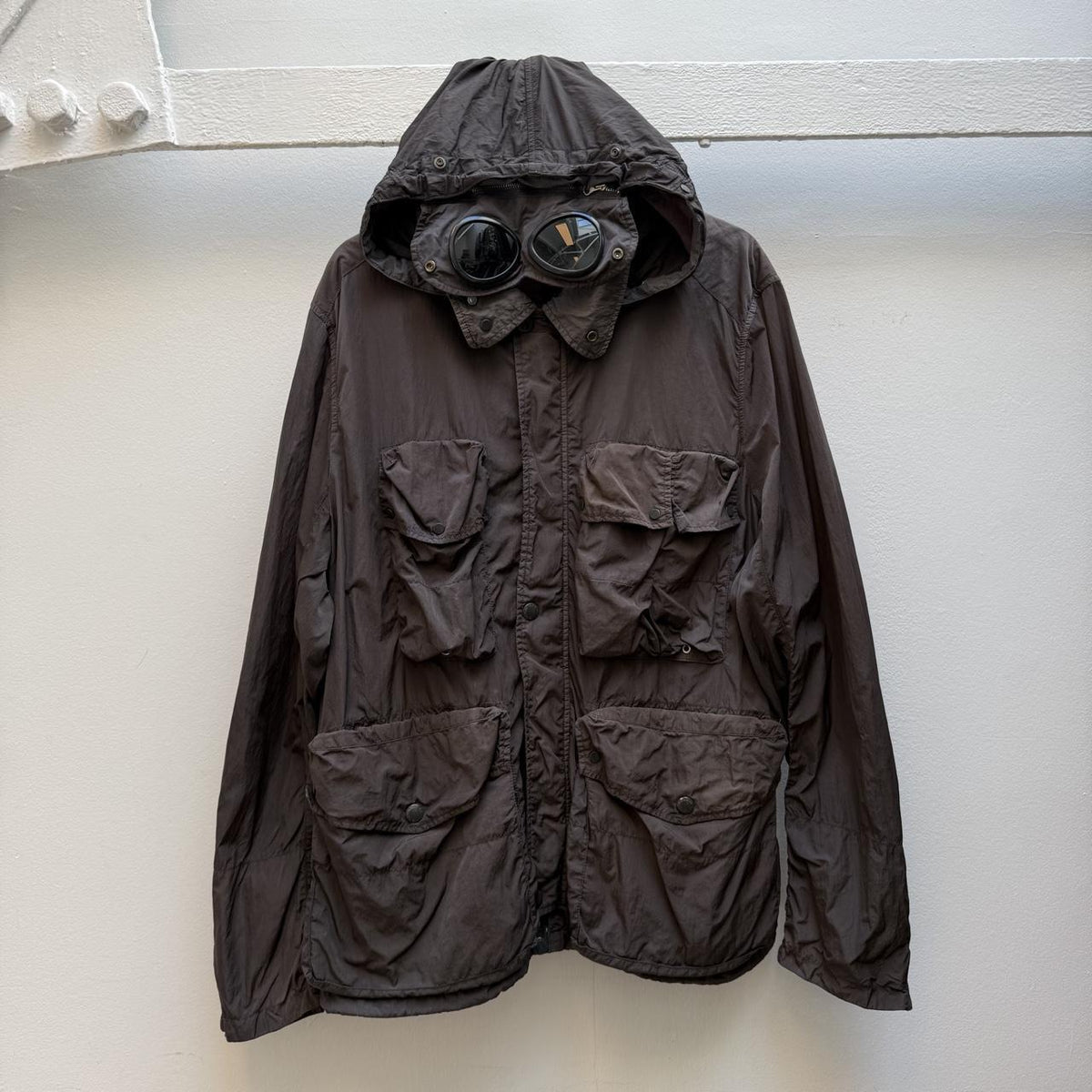 C.P. Company Chrome Multi-Pocket Goggle Jacket (XL/XXL) | Extra Large, Brown