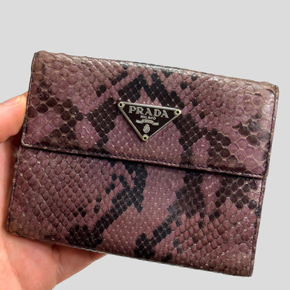 Prada Milano Python Snakeskin Tri-fold Wallet