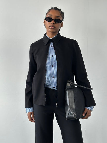 Jaeger 1990s Minimal Pure Wool Jacket - S