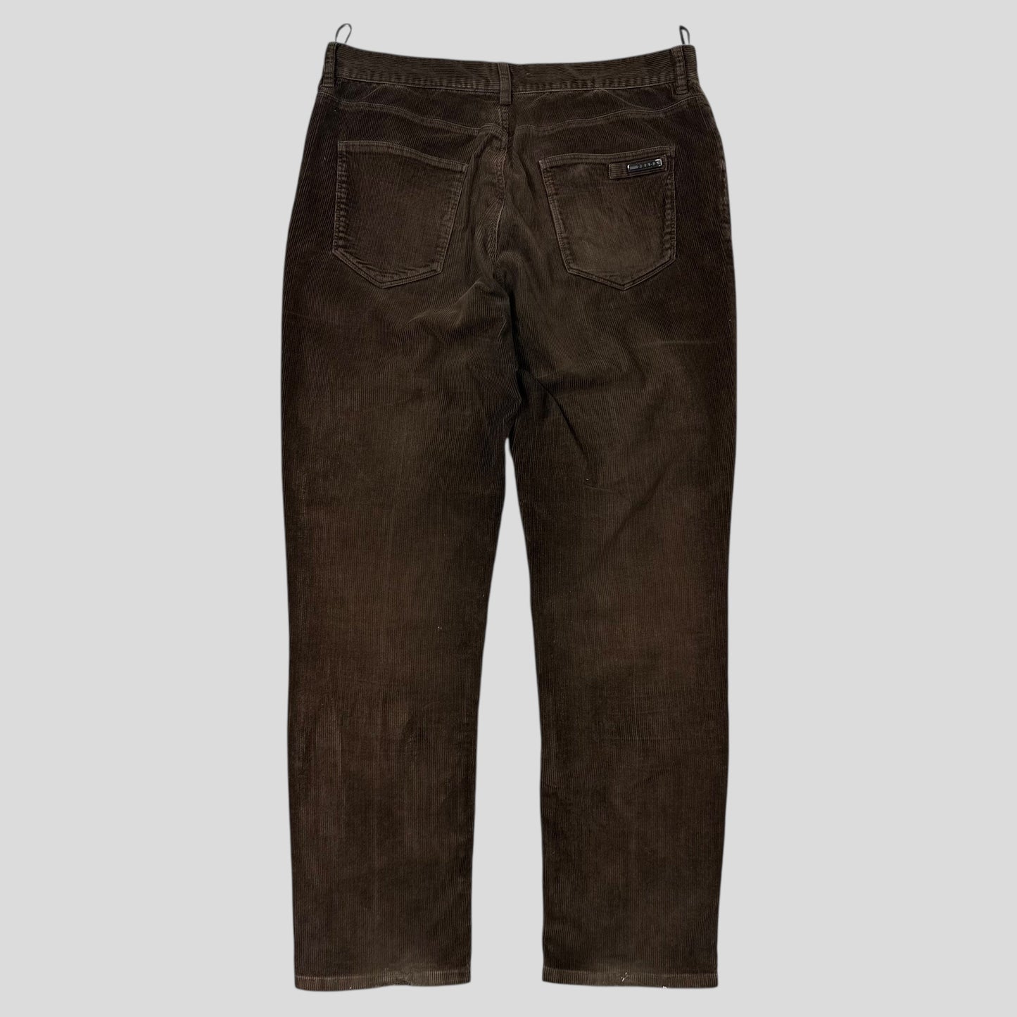 Prada Sport 2010 Black Logo Tab Brown Corduroy Trousers - IT48 | Default Title, Brown