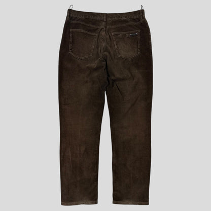 Prada Sport 2010 Black Logo Tab Brown Corduroy Trousers - IT48 | Default Title, Brown