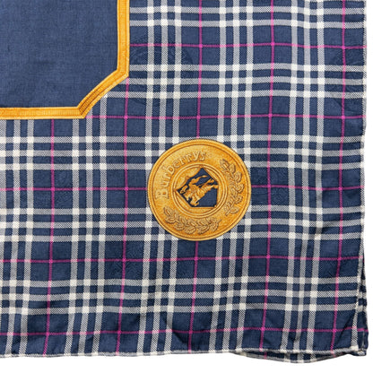 Vintage 90s Burberry Nova Check Silk Scarf | O/S, Navy