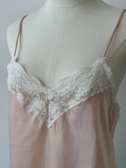 Christian Dior 1990s Satin Lace Logo Cami Top - S