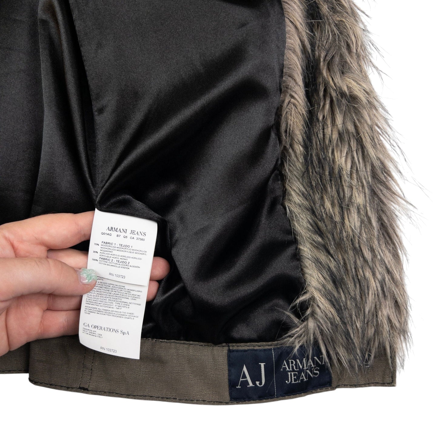 Vintage Armani Jeans Fur Gilet Womens Size S