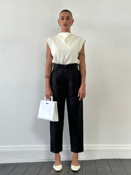 Vintage High Waisted Tapered Trousers - W26