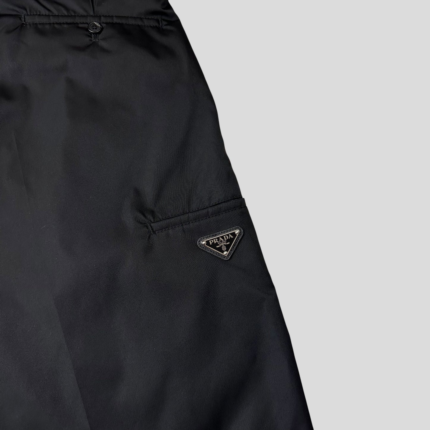 Prada Milano 2023 Re-nylon Plaque Logo Bermuda Shorts - L | Default Title, Black