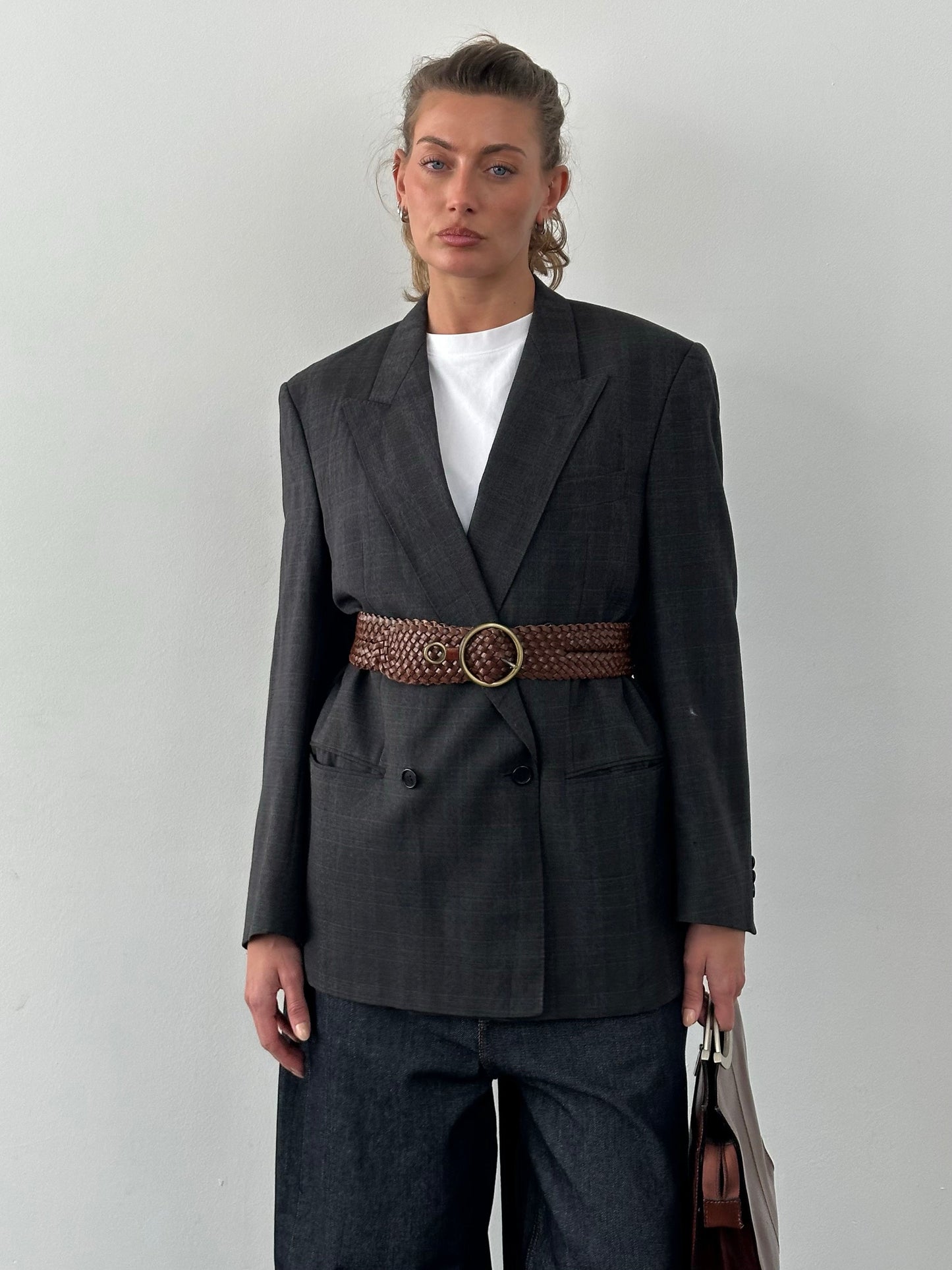 Christian Dior Monsieur 1990s Check Pure Wool Double Breasted Blazer - L