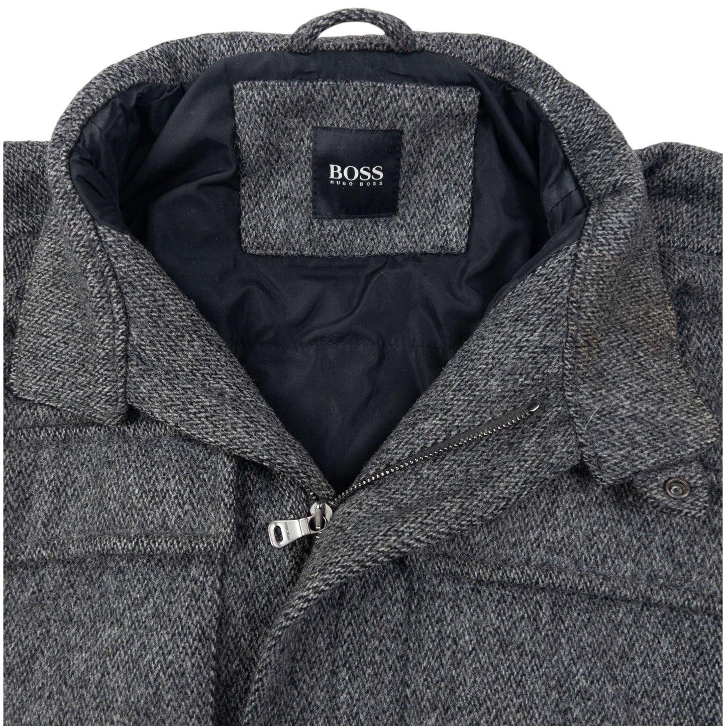 Vintage 2000s Hugo Boss Multi Pocket Wool Jacket Size M | Medium, Grey