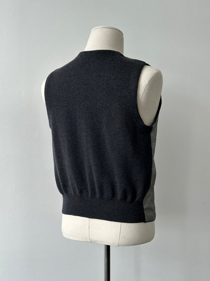 Yves Saint Laurent Pour Homme 1990s Wool Check Waistcoat - S-M