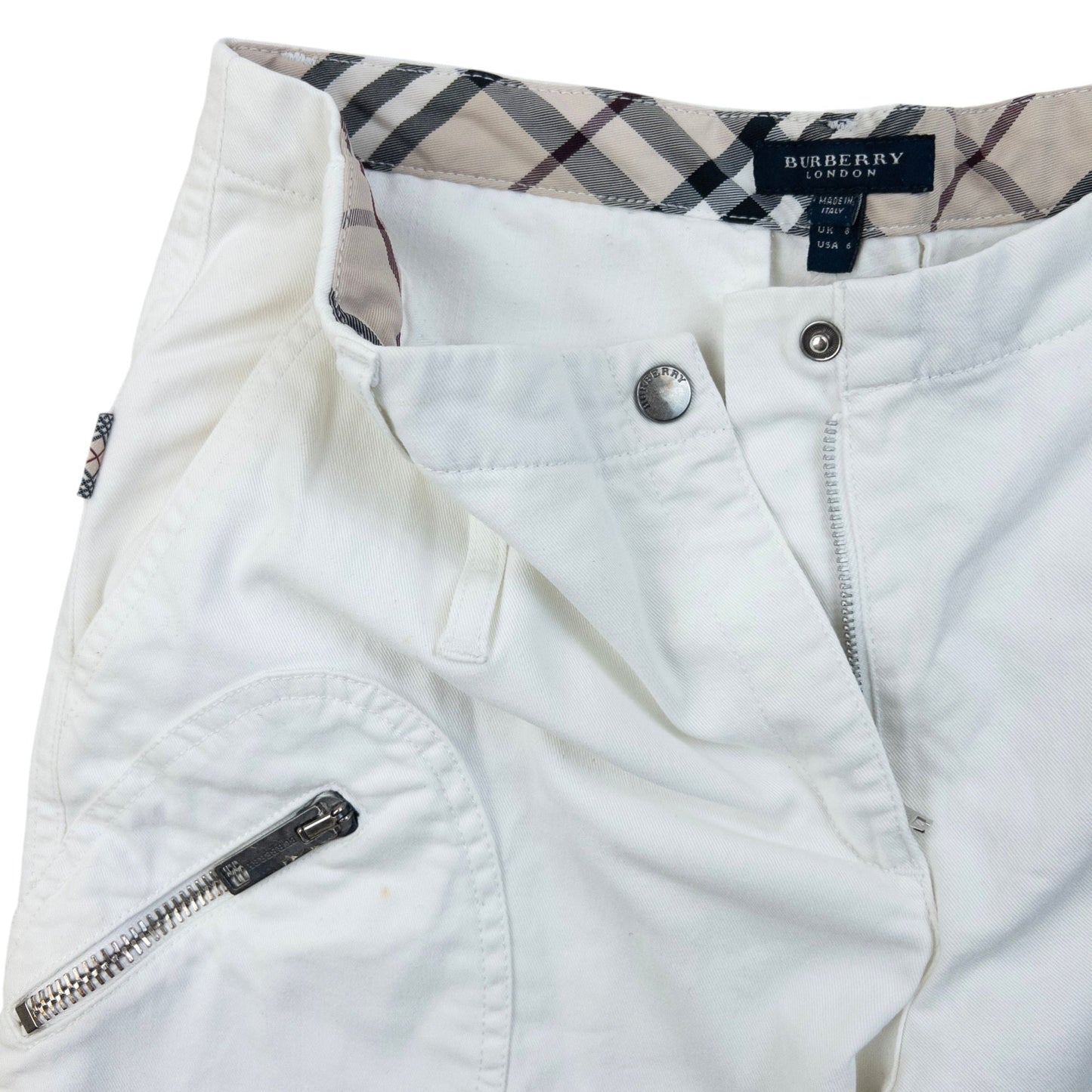 Vintage 2000s Burberry Cargo Trousers Size W31 | W31, White
