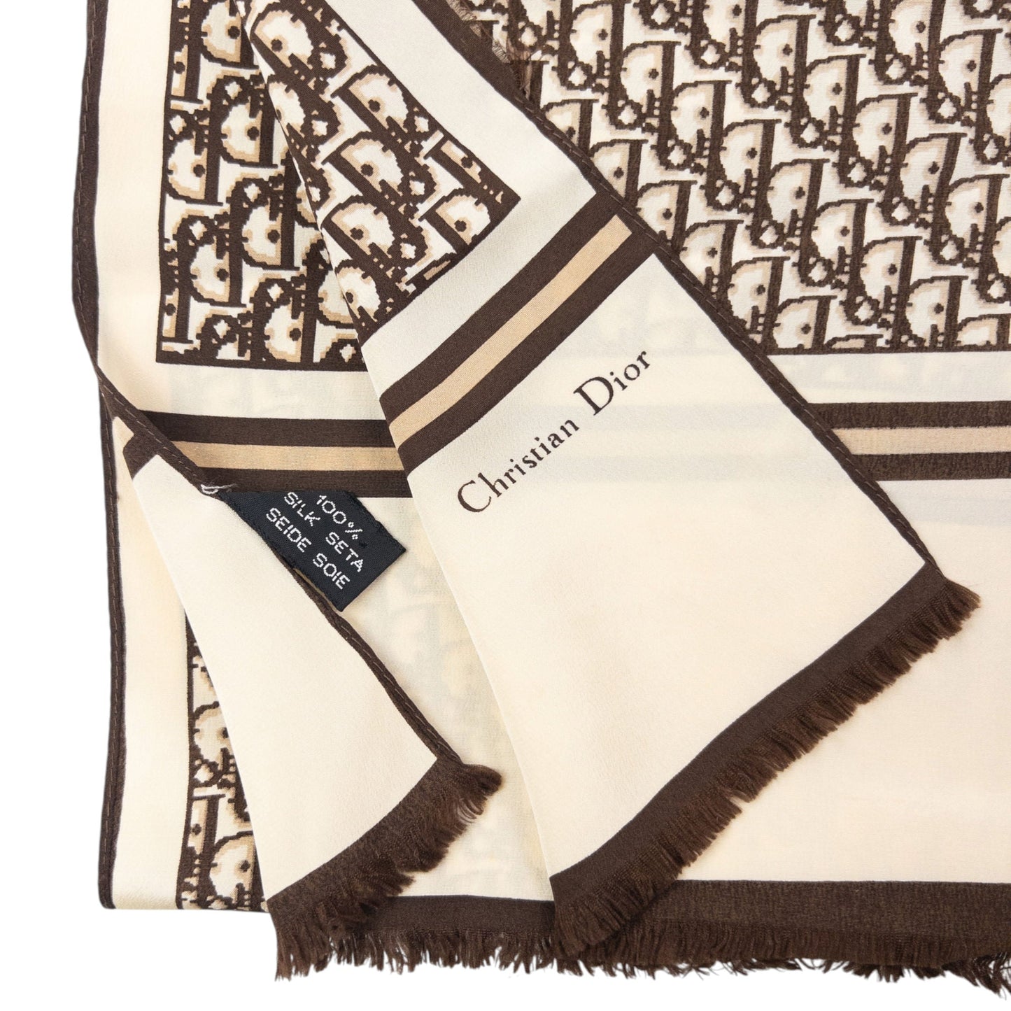 Vintage 90s Dior Monogram Silk Scarf