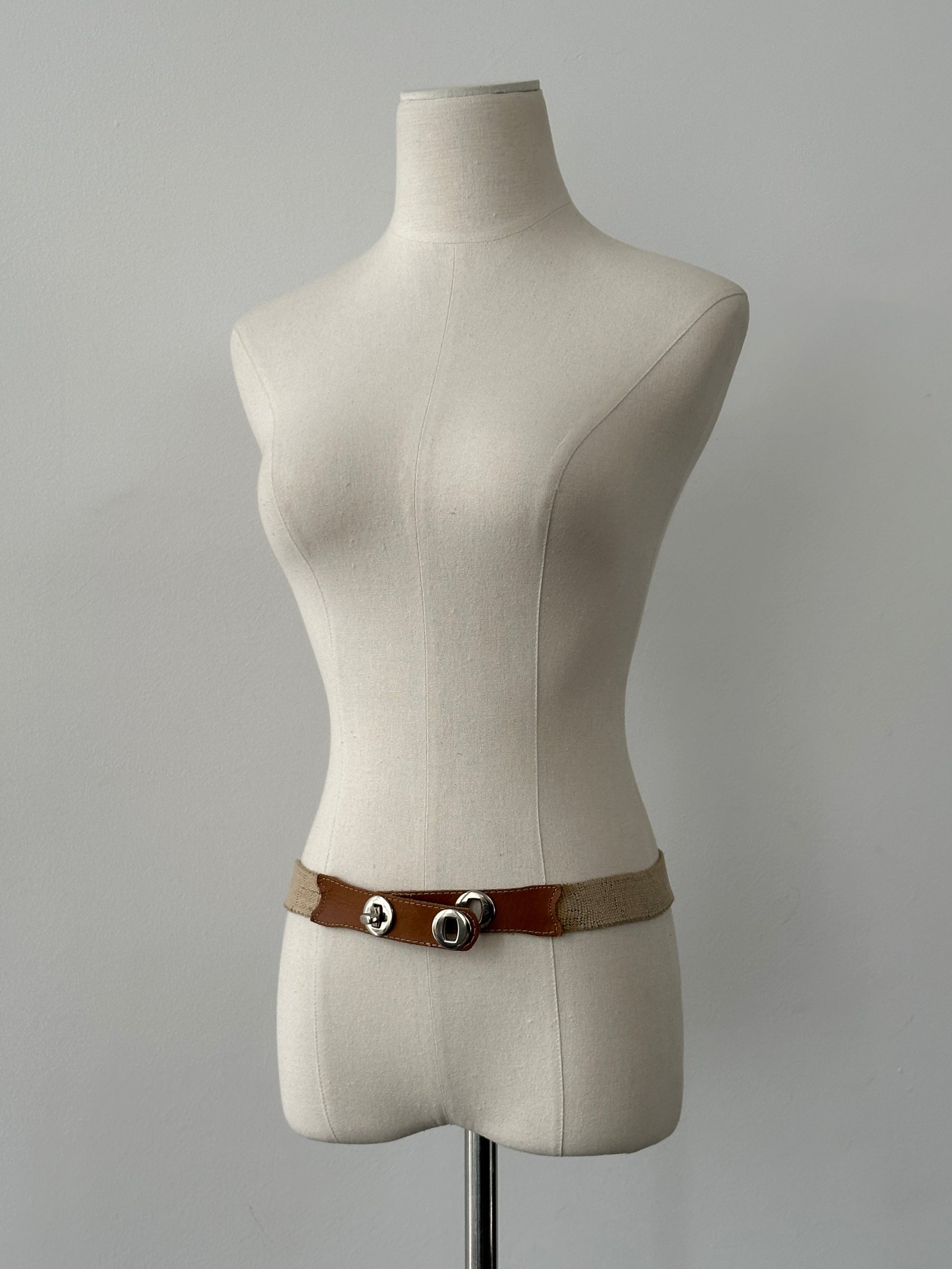 Vintage 2000s Canvas Leather Belt - W32-38