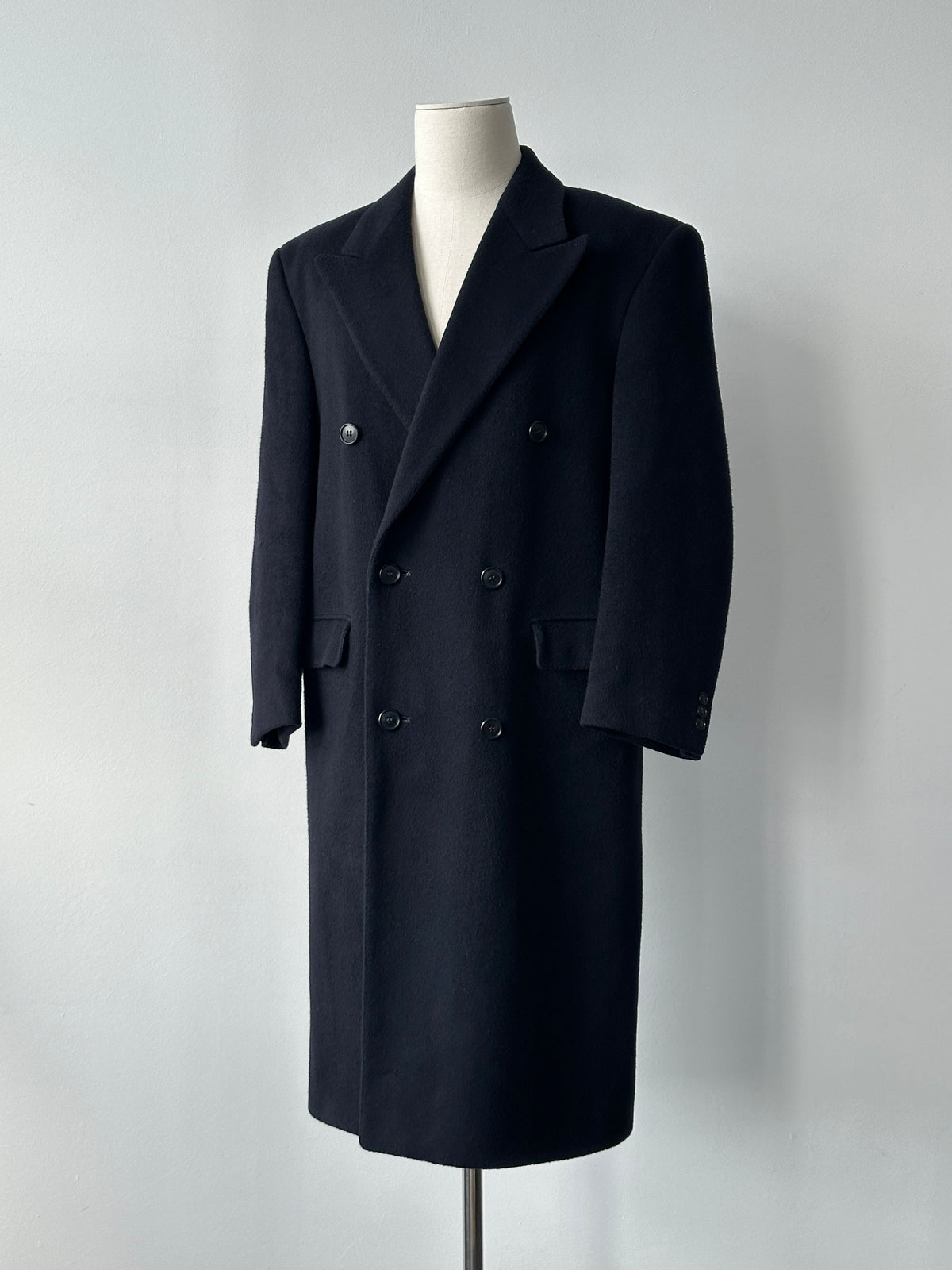 Vintage 1990s Wool Cashmere Double Breasted Coat - L