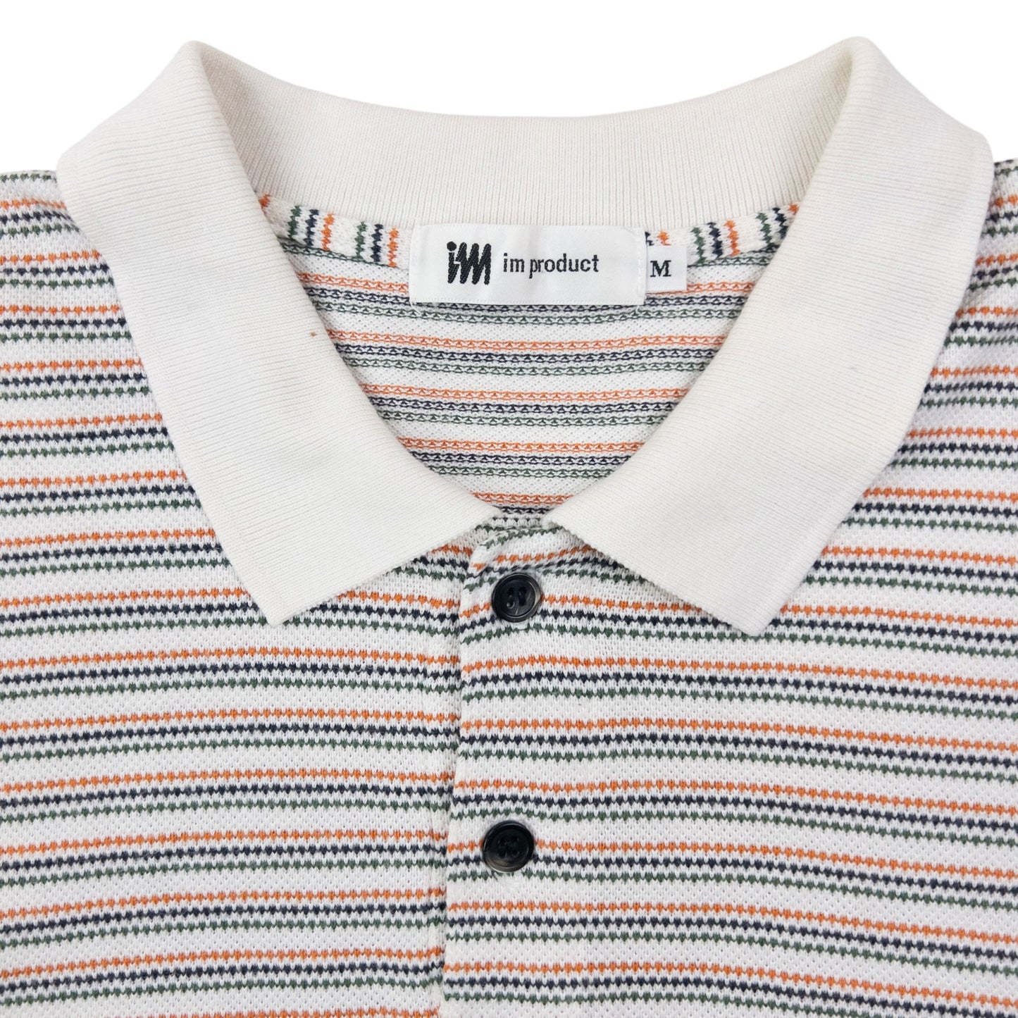 Vintage 90s Issey Miyake Striped Polo Shirt Size M | Medium, White
