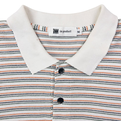 Vintage 90s Issey Miyake Striped Polo Shirt Size M | Medium, White