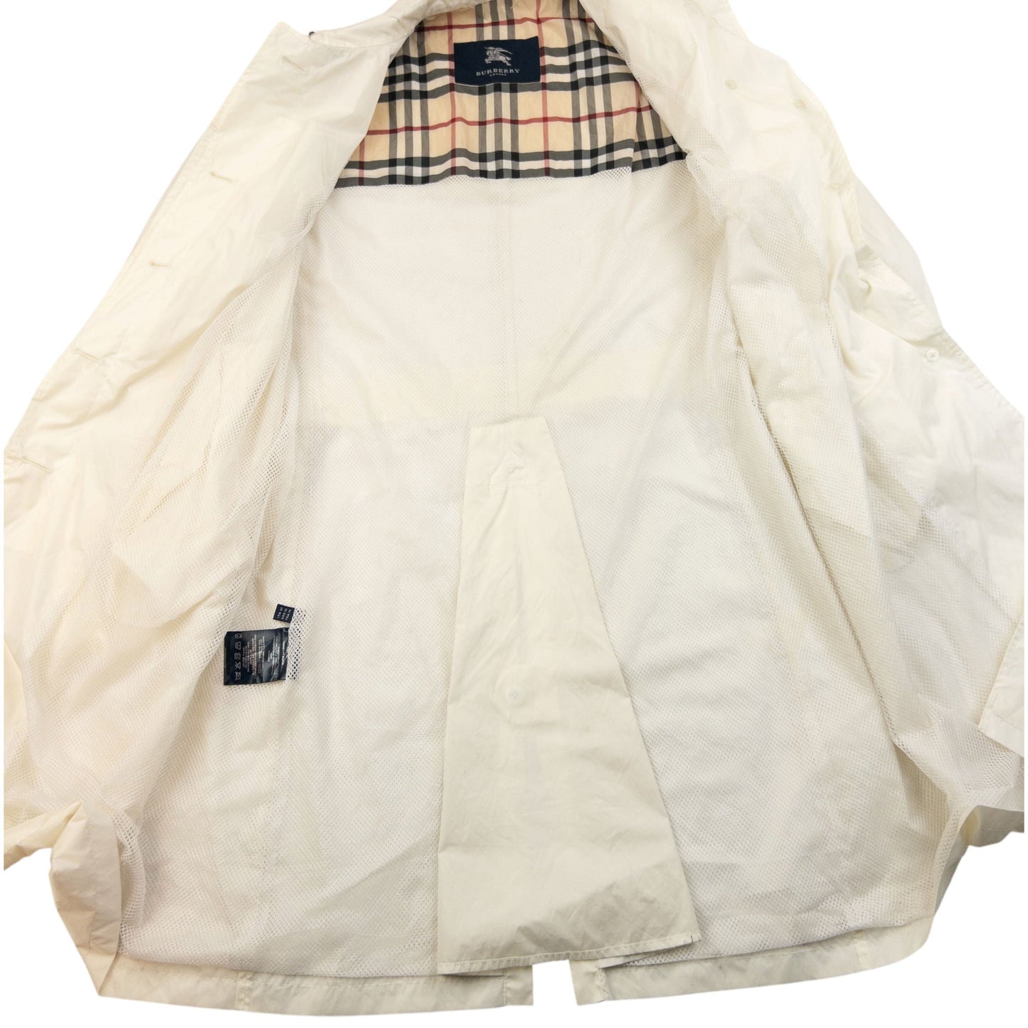 Vintage 2000s Burberry Belt Waist Trench Jacket Womens Size M | Medium, White