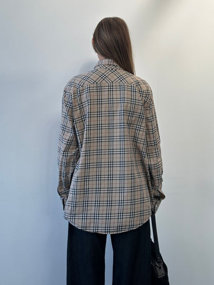 Burberry 2000s House Check Pure Cotton Shirt - XL