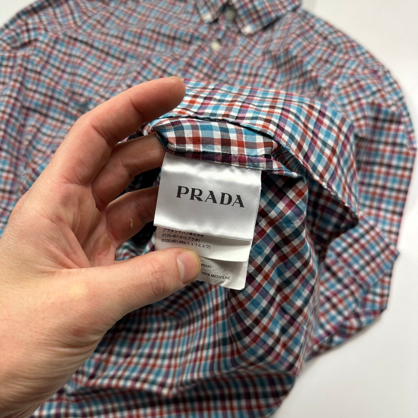Prada 2018 Neo-plaid Micro Check Longsleeve Shirt - M | Default Title, Neon Multicolour Check