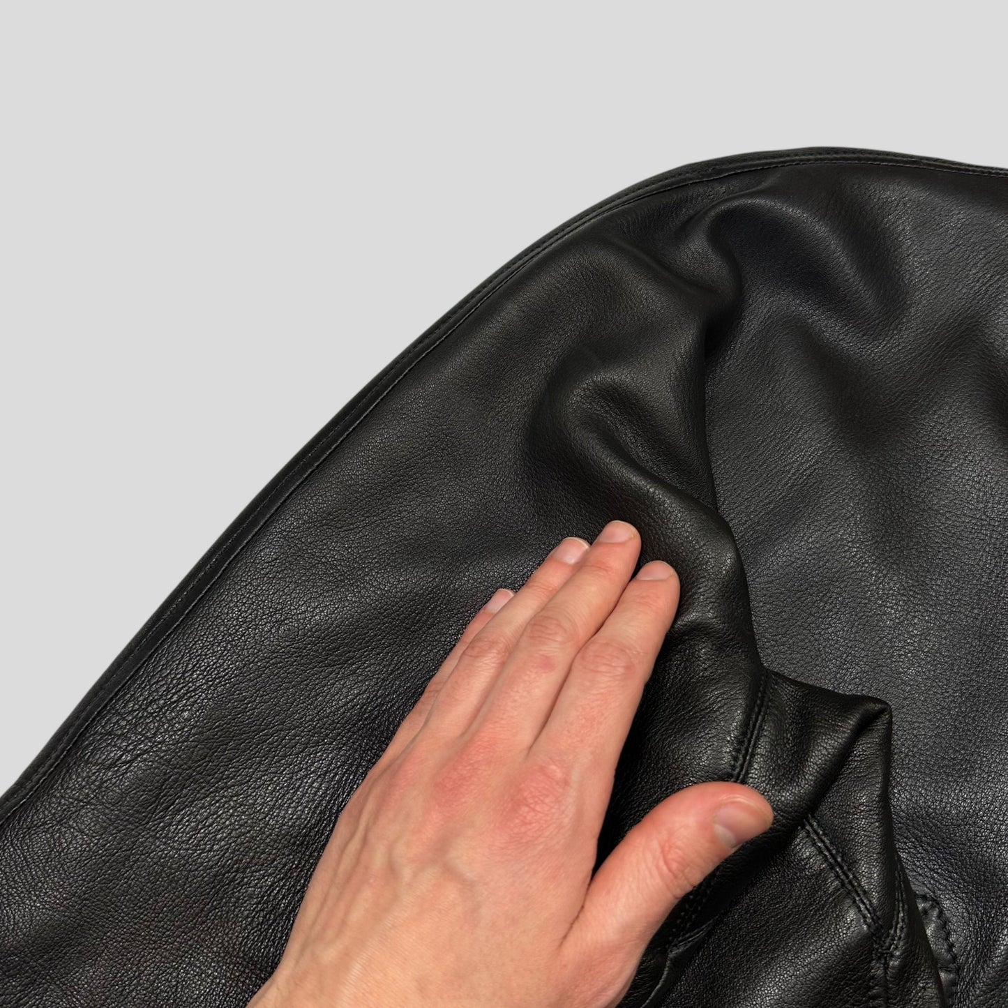 Gucci by Tom Ford FW03 Leather + Silk Pleated Padded Flight Jacket - IT50 (M/L) | Default Title, Black
