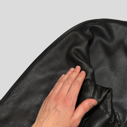 Gucci by Tom Ford FW03 Leather + Silk Pleated Padded Flight Jacket - IT50 (M/L) | Default Title, Black