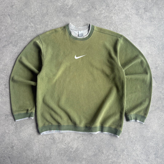 Nike 2000s heavyweight embroidered swoosh sweatshirt (XL)