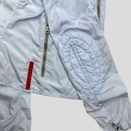 Prada Sport SS00 Ice Blue Nylon Moto Detailed Jacket - IT42