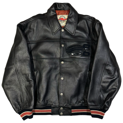 Avirex Record Breakers Leather Jacket In Black ( L )