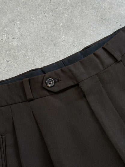 Yves Saint Laurent 1990s Pure Wool High Waisted Tailored Trousers - W28