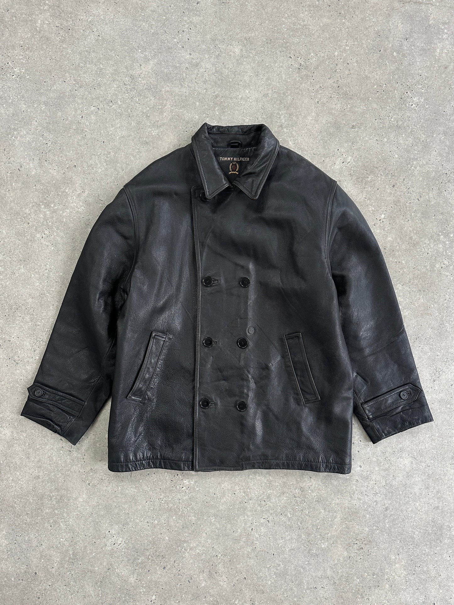 Tommy Hilfiger Double Breasted Leather Jacket - XL