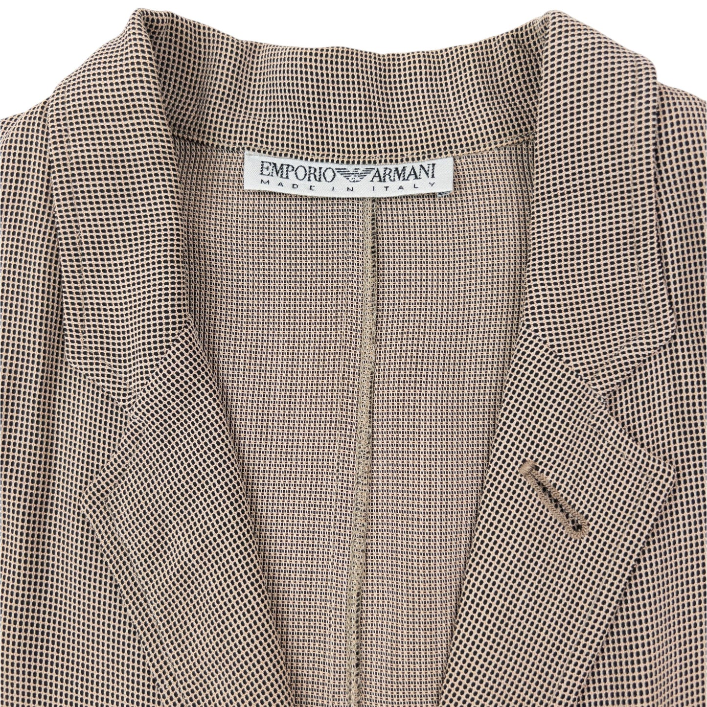 Vintage 90s Emporio Armani Pattern Blazer Jacket Size M | Medium, Beige