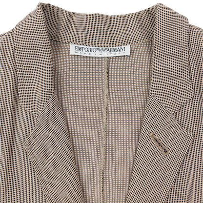 Vintage 90s Emporio Armani Pattern Blazer Jacket Size M | Medium, Beige