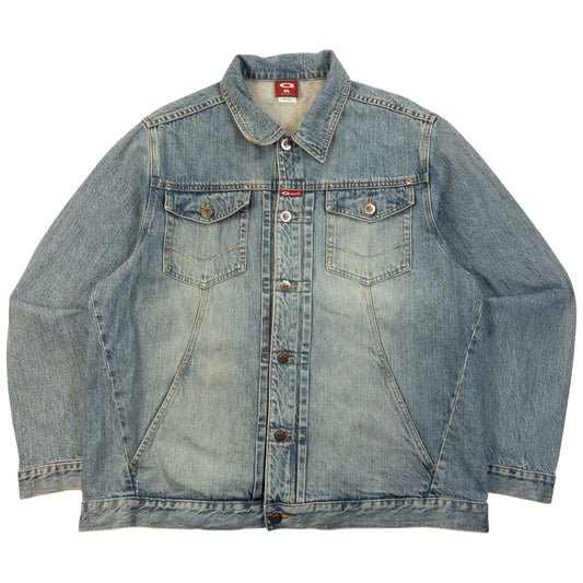 Vintage 90s Oakley Button Up Denim Jacket Size XL | XL, Blue