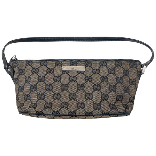 Vintage 2000s Gucci Monogram Pochette Mini Baguette Handbag