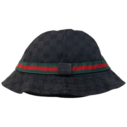 Vintage 2000s Gucci Monogram Bucket Hat Size L | O/S, Black