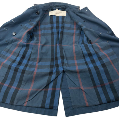Vintage Burberry Brit Nova Check Lined Belt Waist Trench Jacket Womens Size S | Small, Navy