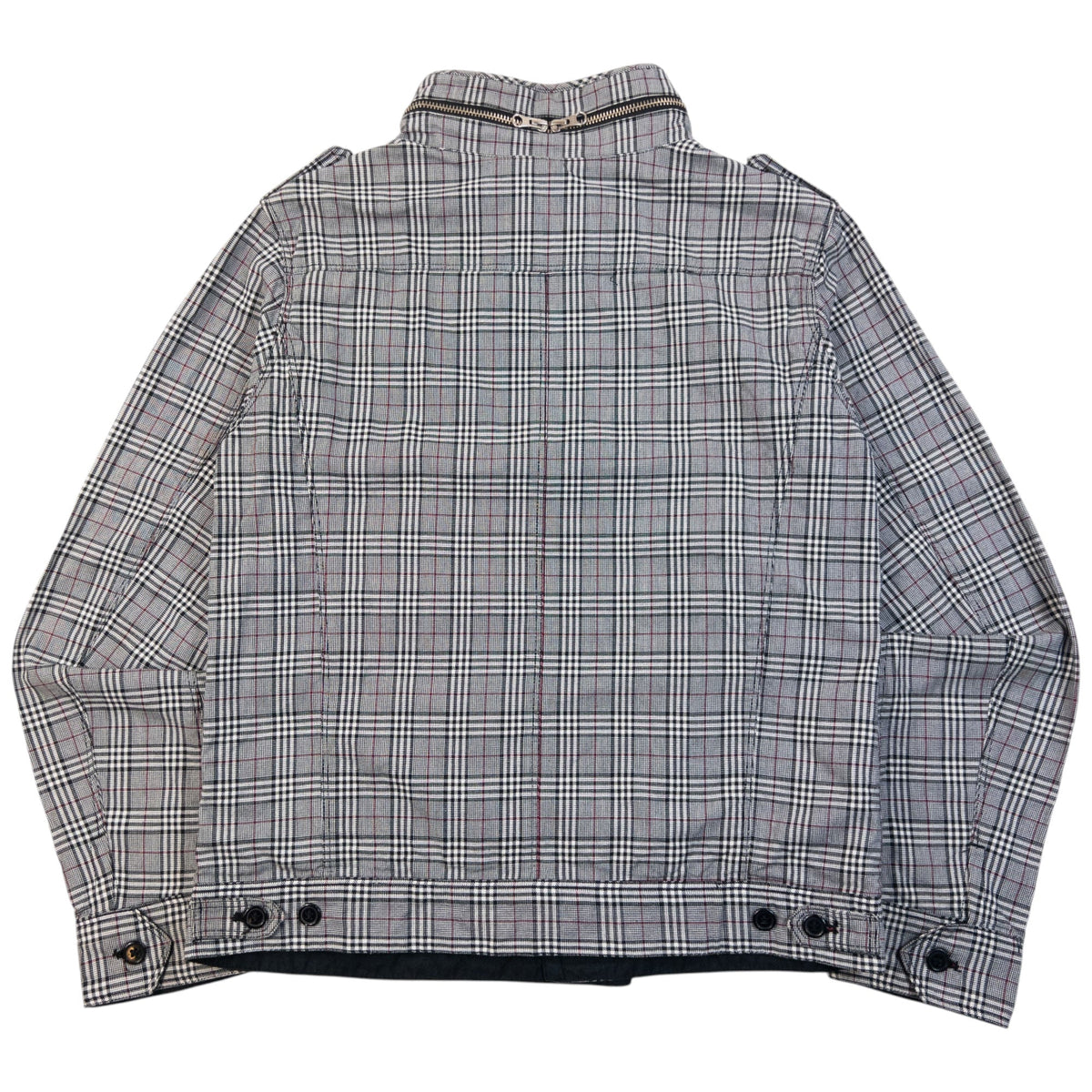 Vintage 2000s PPFM Checkered Multi Zip Jacket Womens Size S | Small, Grey