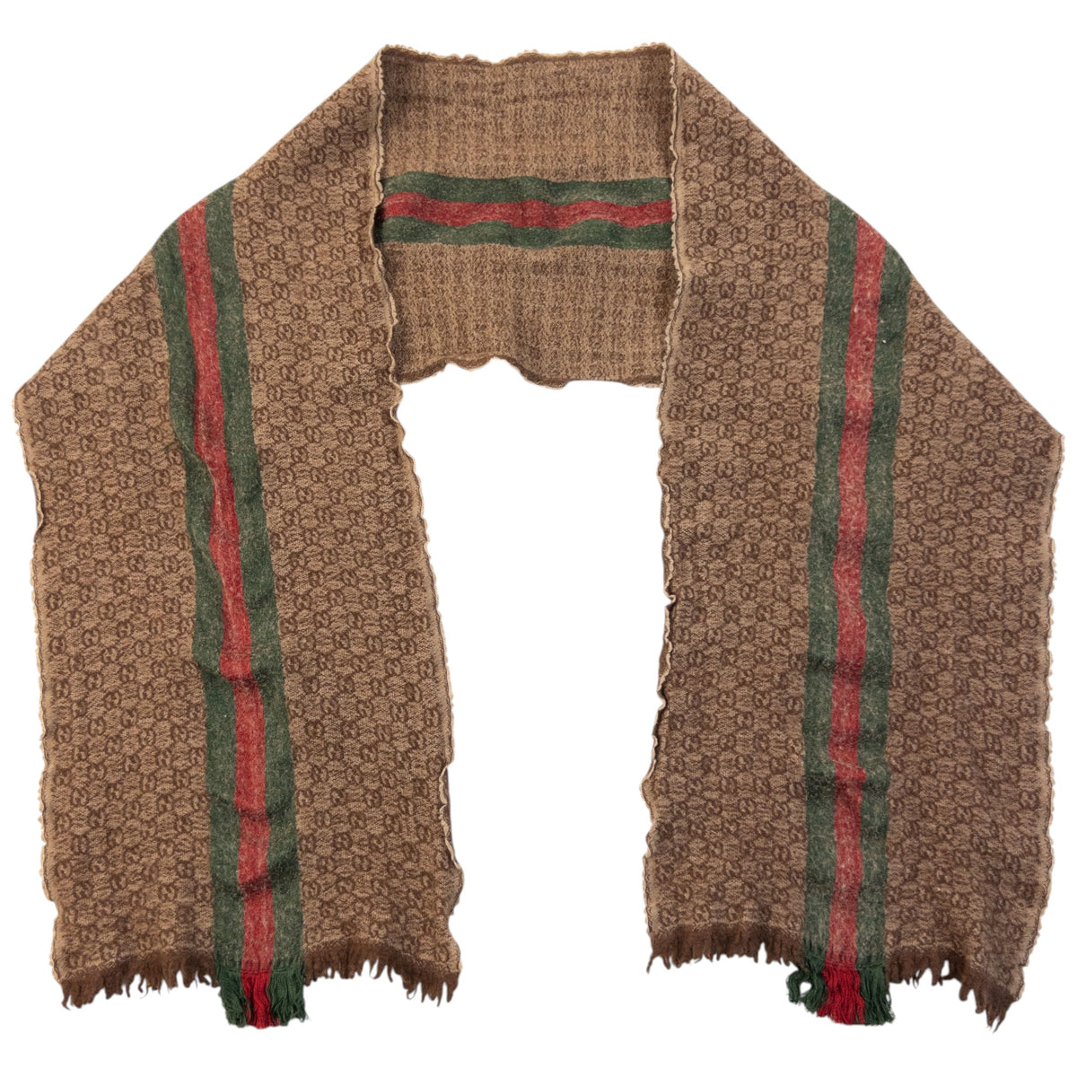 Vintage 2000s Gucci Monogram Wool Scarf | O/S, Multicoloured
