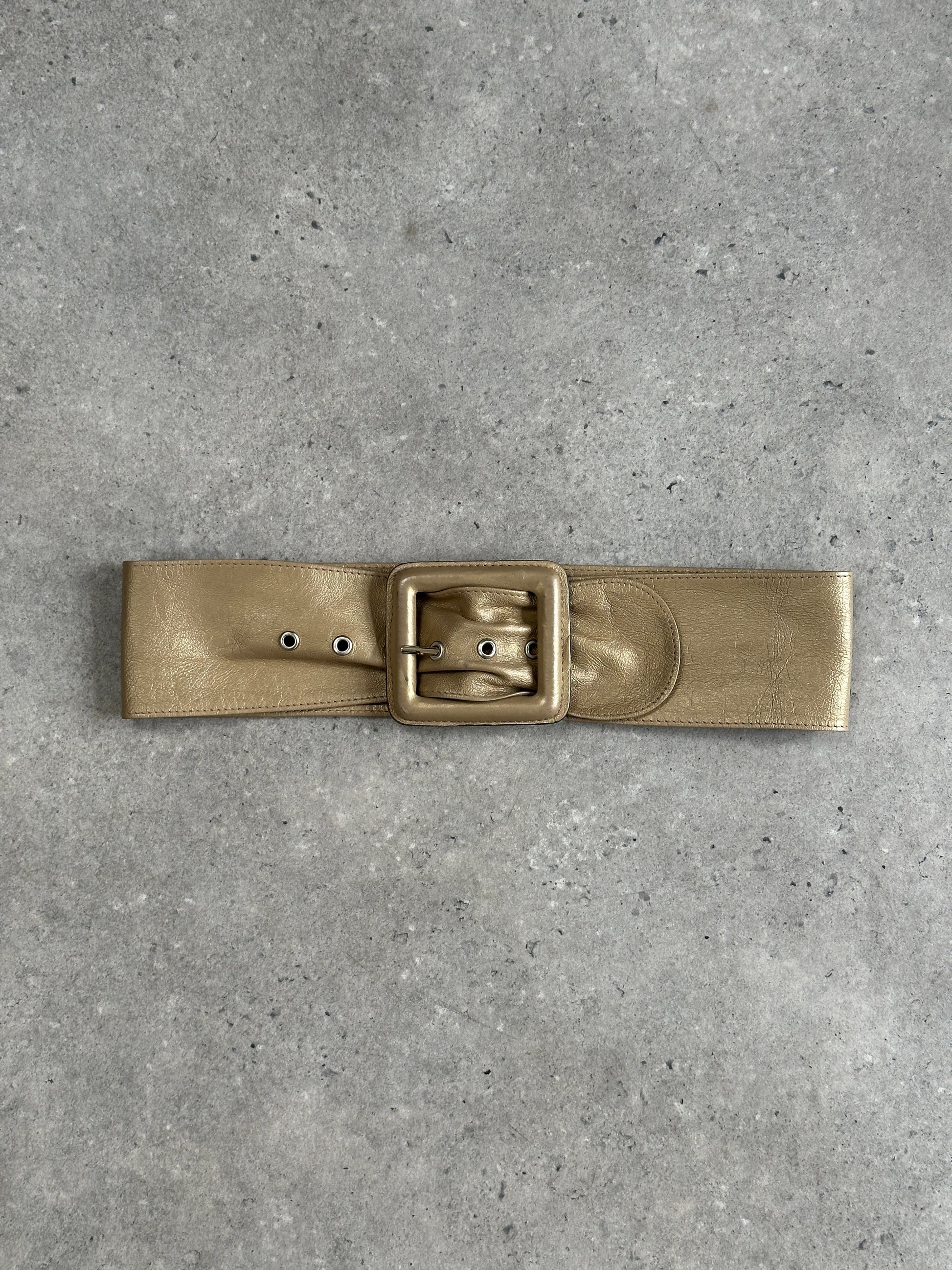 Vintage 1990s Leather Chunky Belt - W25-30