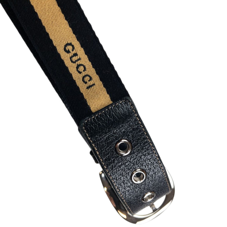 Vintage Gucci Stripe Leather Belt Size W26