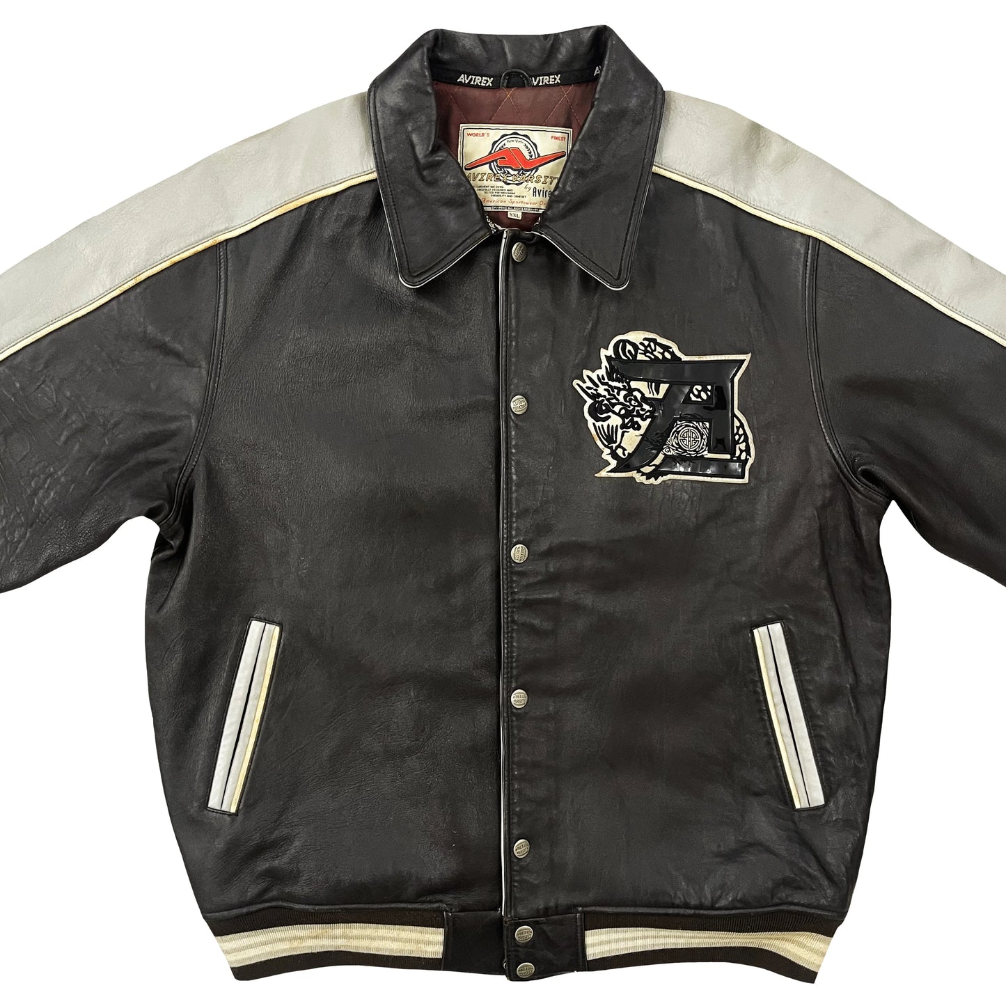 Avirex Leather Varsity Jacket - XXL
