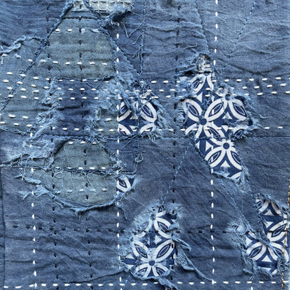 Indigo Boro Sashiko Distressed 501 Jeans - W32"