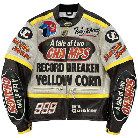 Yellow Corn Motorcycle Racer Jacket - M