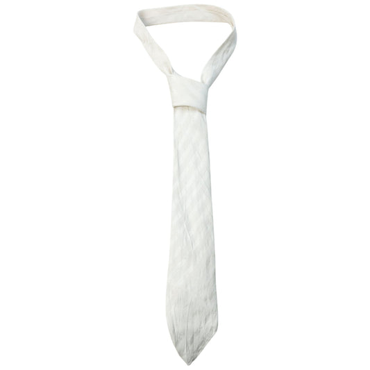 Vintage 90s Dior Monogram Stripe Silk Tie | O/S, White